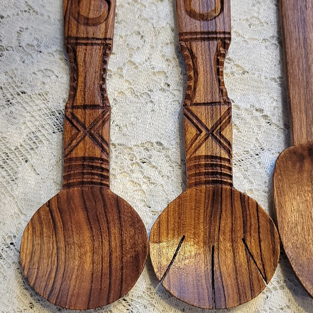 Vintage Elephant MCM Salad Servers 2 Sets